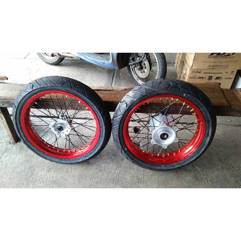 RODA SUPERMOTO HONDA CRF 150L 250-300-17 300-350-17 BAN IRC 100/80-17 120/70-17