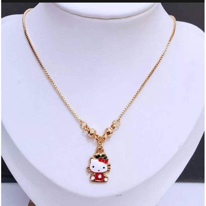 Kalung Hello kitty Anak - Anak - Liontin Hello kitty Warna Gold - Emas Gold Kalung Anak Anti Luntur 
