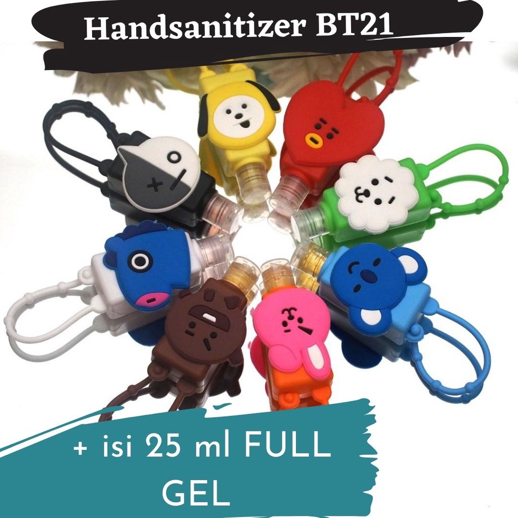 HAND SANITIZER GEL BPOM BT21 BTS KPOP 25ml / GANTUNGAN TAS SILIKON HAND SANITISER DISENFEKTAN BT21