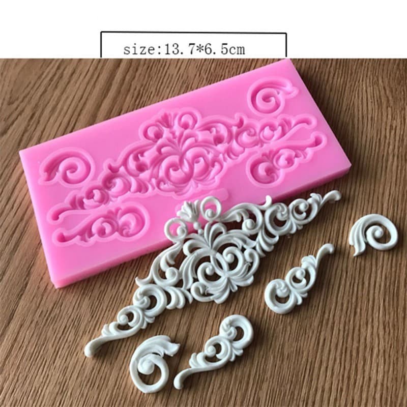 3D Silicon Mold Fondant Cake Decoration - Lace 13,7x6,5cm