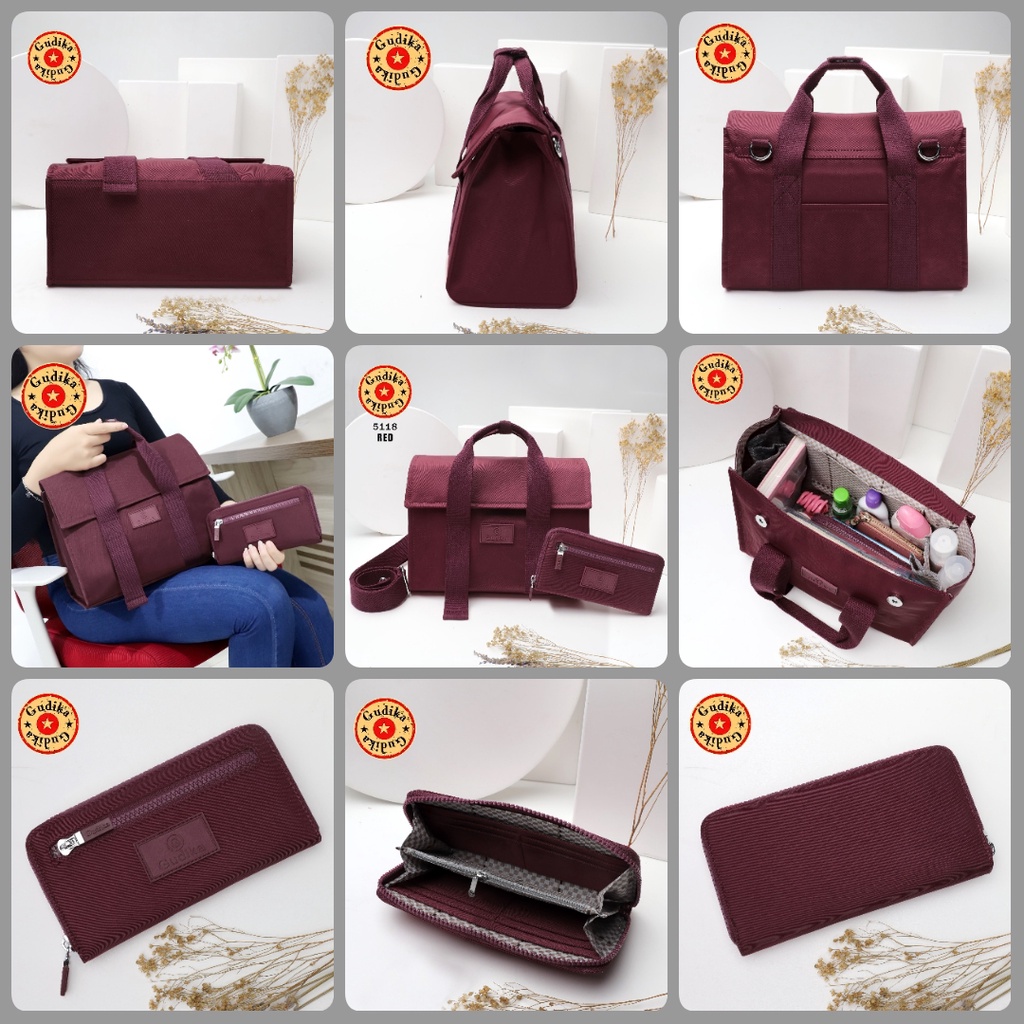 SALE GUDIKA - Tas Selempang Wanita Modis Free Dompet Import Original 5118 - Tas Wanita Selempang Bahu Kekinian Bahan Nylon Waterproof Anti Air - slingbag - tas mini - cewek - imut - fashion - branded - santai - tas - slempang - handbag - ori - wanita