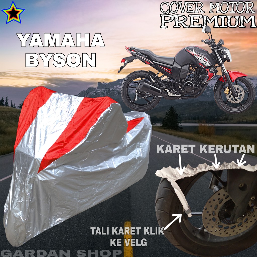 Sarung Motor YAMAHA BYSON Silver MERAH Body Cover Penutup Motor Yamaha Byson PREMIUM