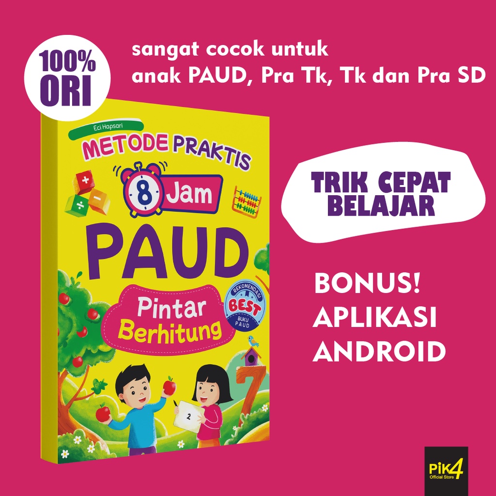 Buku anak Metode Praktis 8 Jam PAUD Pintar Berhitung pra tk