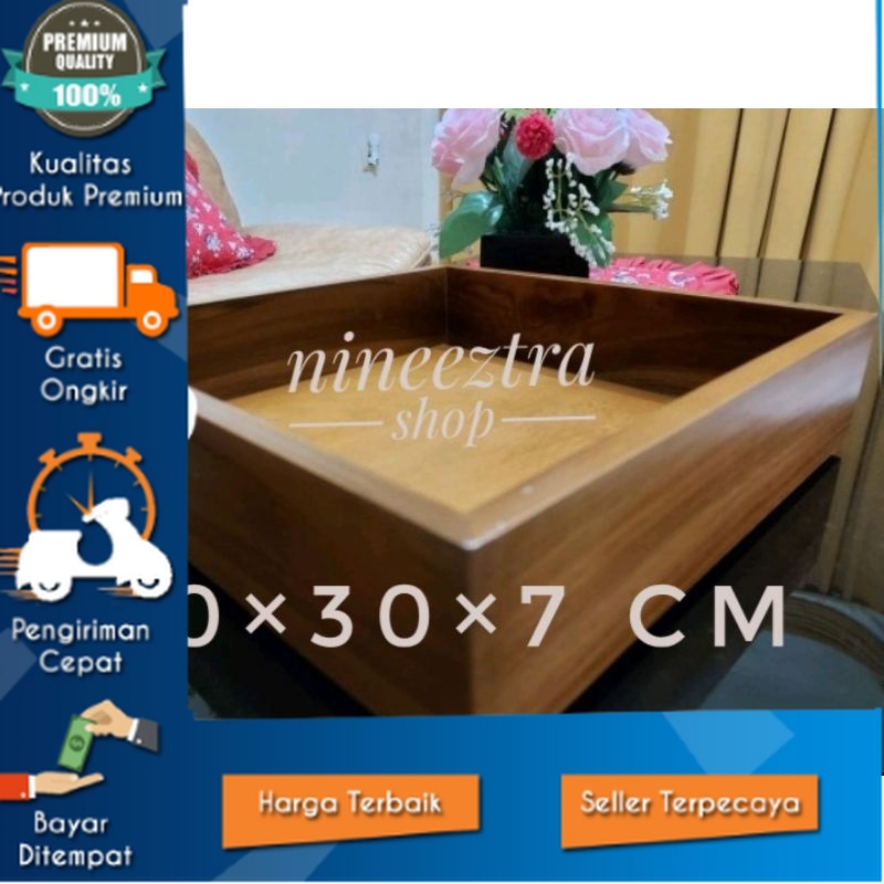WOODEN STORAGE BOX 30×30×7 CM JATI KOTAK SERBAGUNA KOTAK SESERAHAN