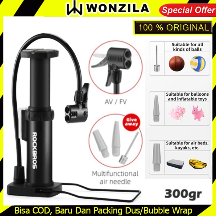 Rockbros 4522LBK Pompa Angin Kaki Motor Sepeda Mobil