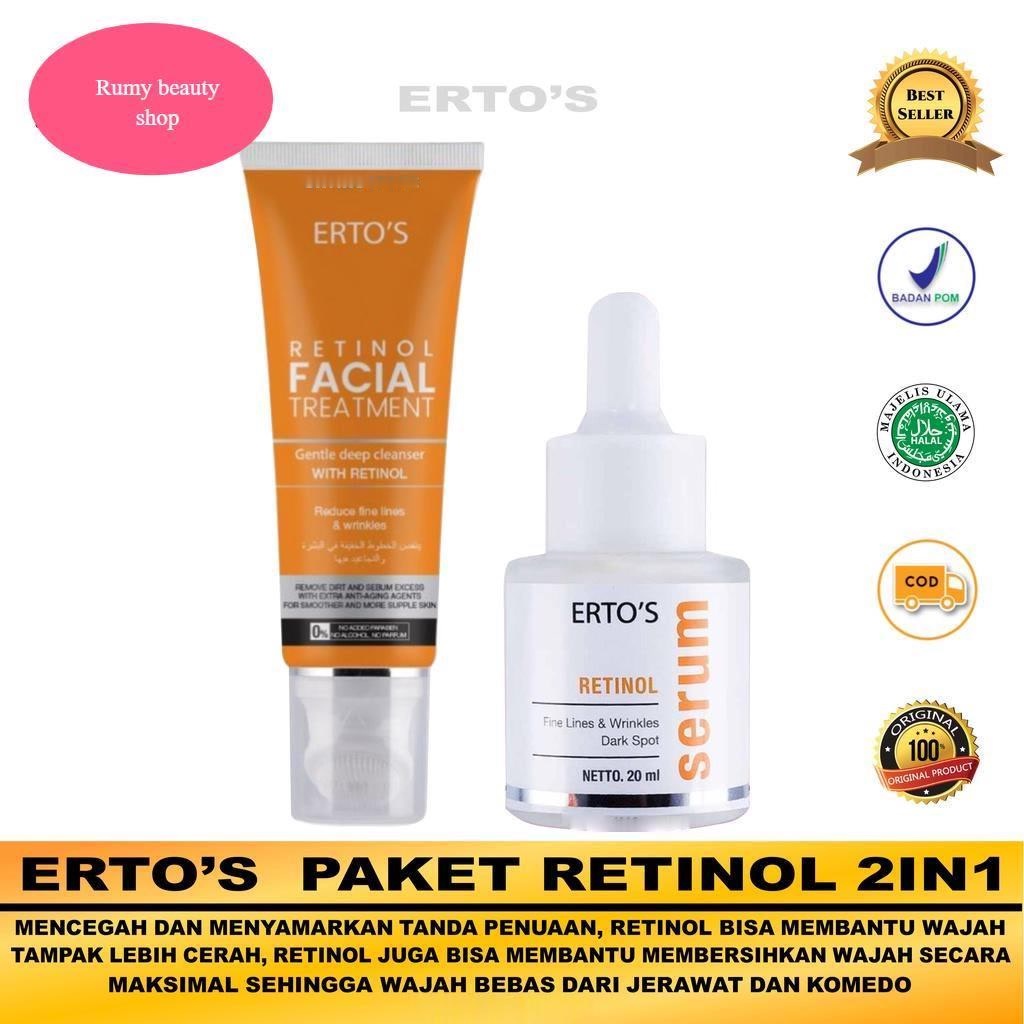 Paket Ertos Retinol 2in1 ( FACIAL TREATMENT NEW RETINOL & ERTOS RETINOL SERUM )