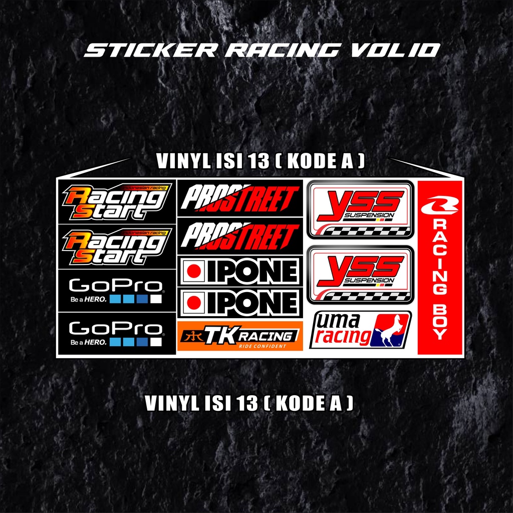 Sticker Pack Racing Stiker Motor harga perlembar