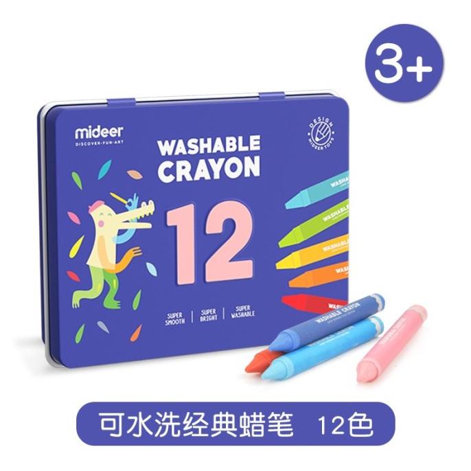 

Mideer Washable Crayon 12 (Tin Box)