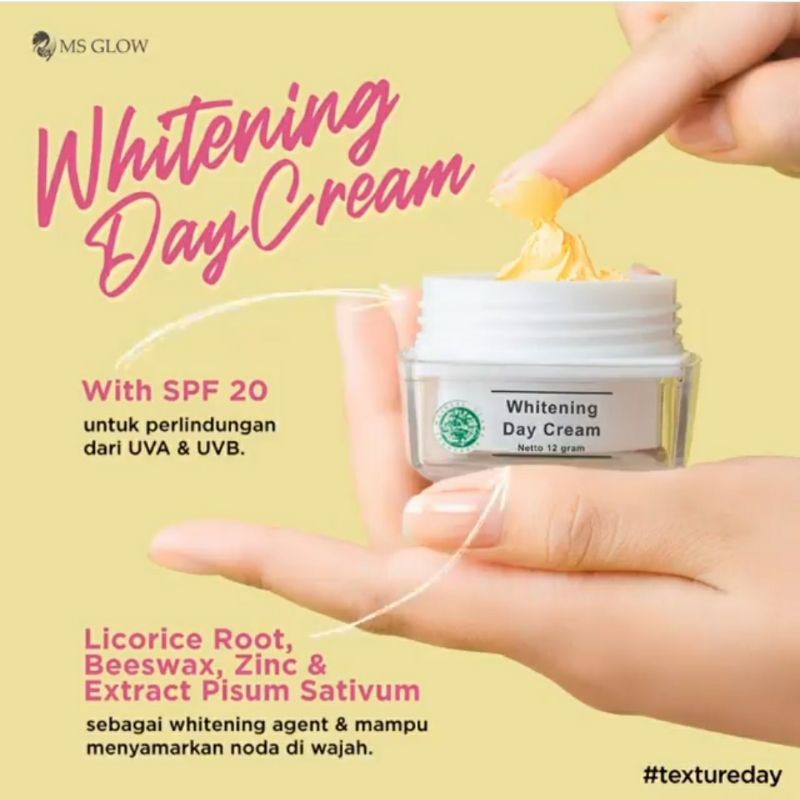 Day Cream MS Glow 100% Original BPOM - Whitening day cream with SPF 20
