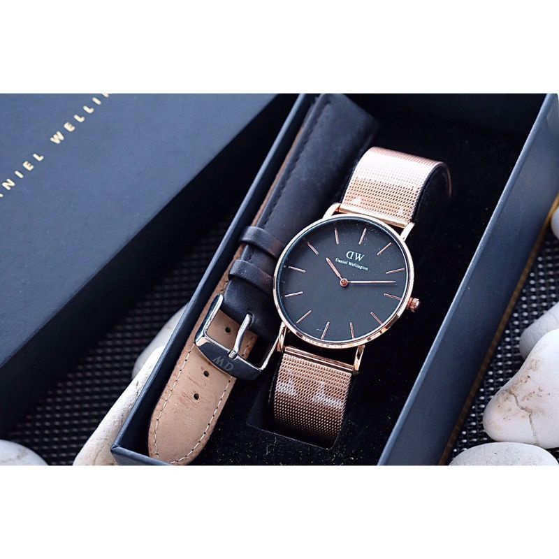 Promo _ Jam Tangan Wanita / Pria DW WD Pasir Plus Tali Kulit Dan Box Ori Model Jam Analog Premium Bi