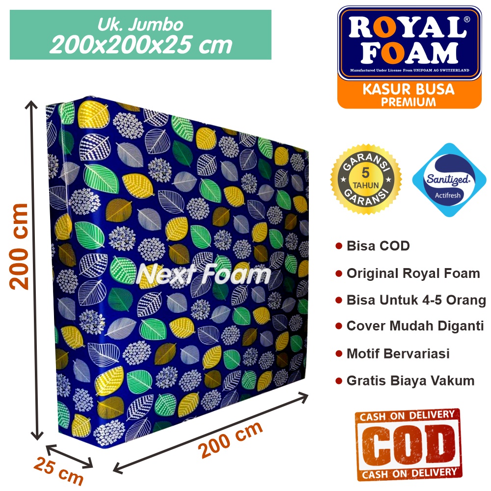 Kasur Busa Royal Foam Ukuran Jumbo 200x200x25 cm Tebal 25 cm D16 ORIGINAL Garansi 10 Tahun