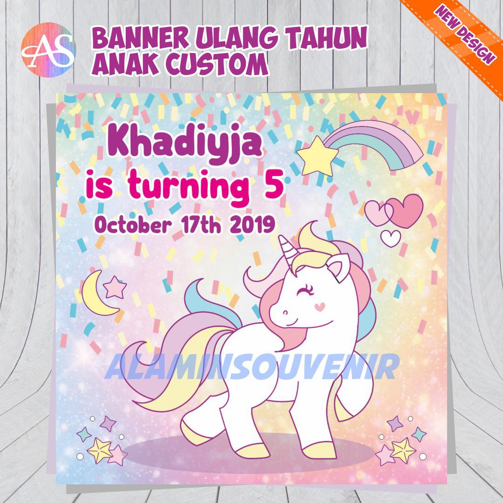 Backdrop Banner Ulang Tahun Unicorn