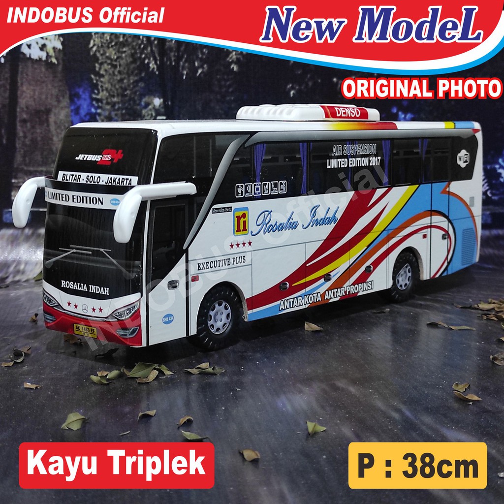 INDOBUS Miniatur Bus Bis Rosalia Indah Jetbus SHD Putih