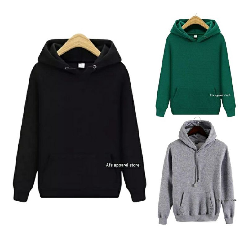 Hoodie Polos Hitam Pria Wanita Hoodie Polos Unisex