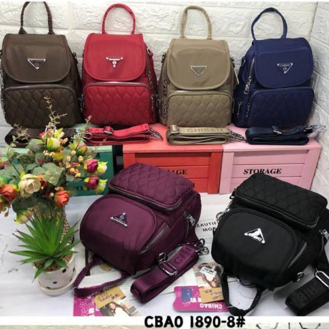 Tas CHIBAO BORDIR 2in1 bisa Ransel dan Slempang CB1890 5REs "small" √√