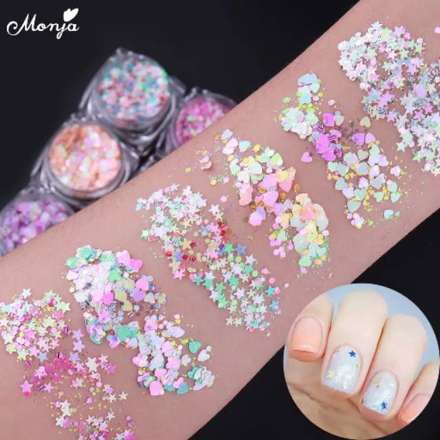 GLITTER SEQUIN WARNA WARNI UNTUK HIASAN KUKU / NAIL ART