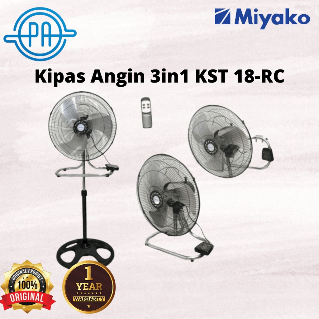 Miyako Kipas Angin  KST 18 RC 3in1 / KST18RC - Hitam