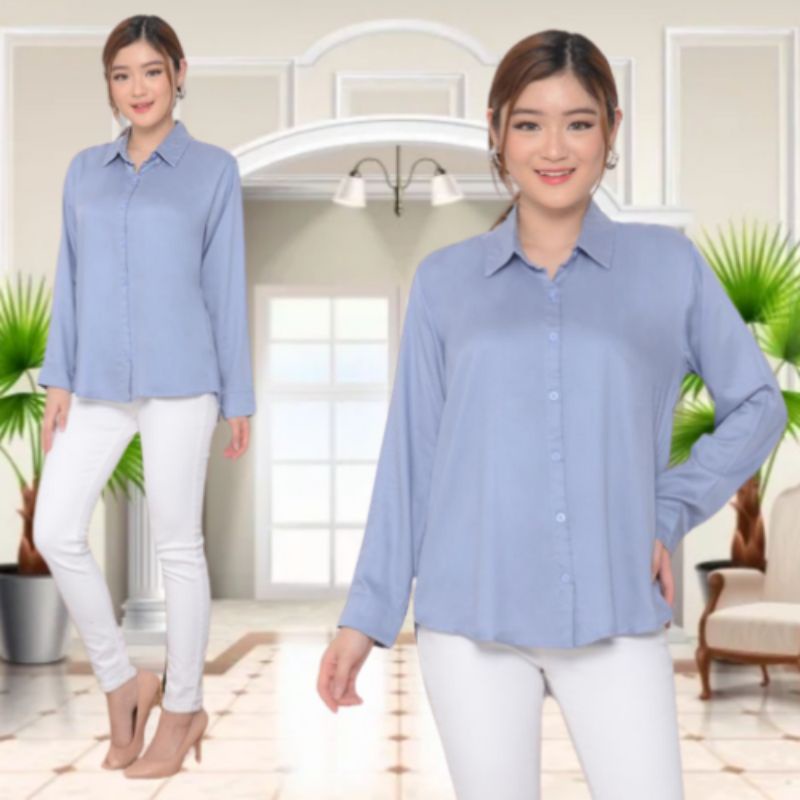 [TERLARIS] KEMEJA BASIC WANITA KATUN TWILL 30s / KEMEJA WANITA POLOS / KEMEJA WANITA PREMIUM / KEMEJ