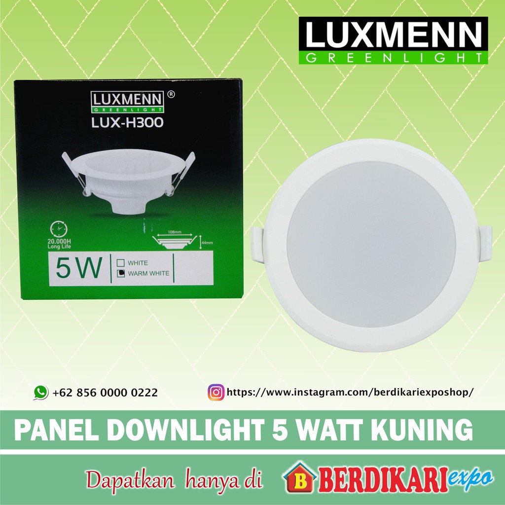 LUXMENN PANEL DOWNLIGHT LED 5 WATT KUNING