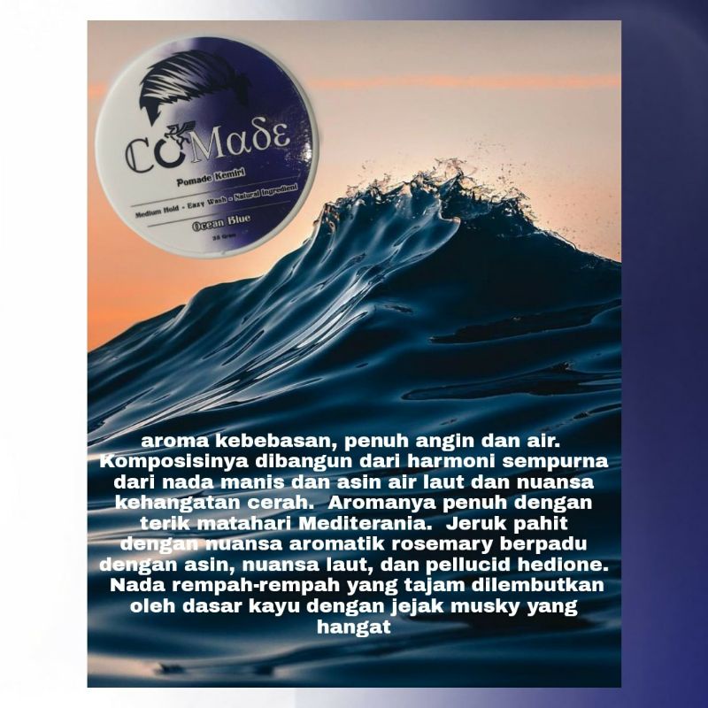 comade pomade kemiri varian ocean blue
