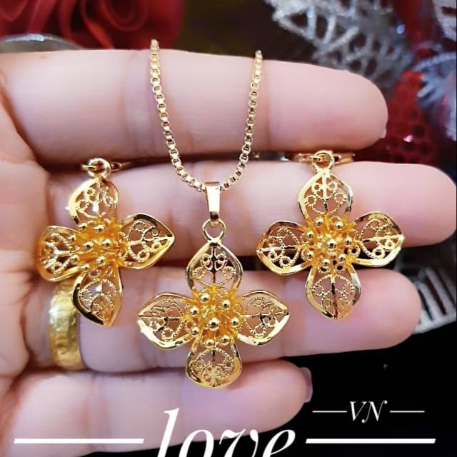 Xuping set perhiasan lapis emas 24k 0823k