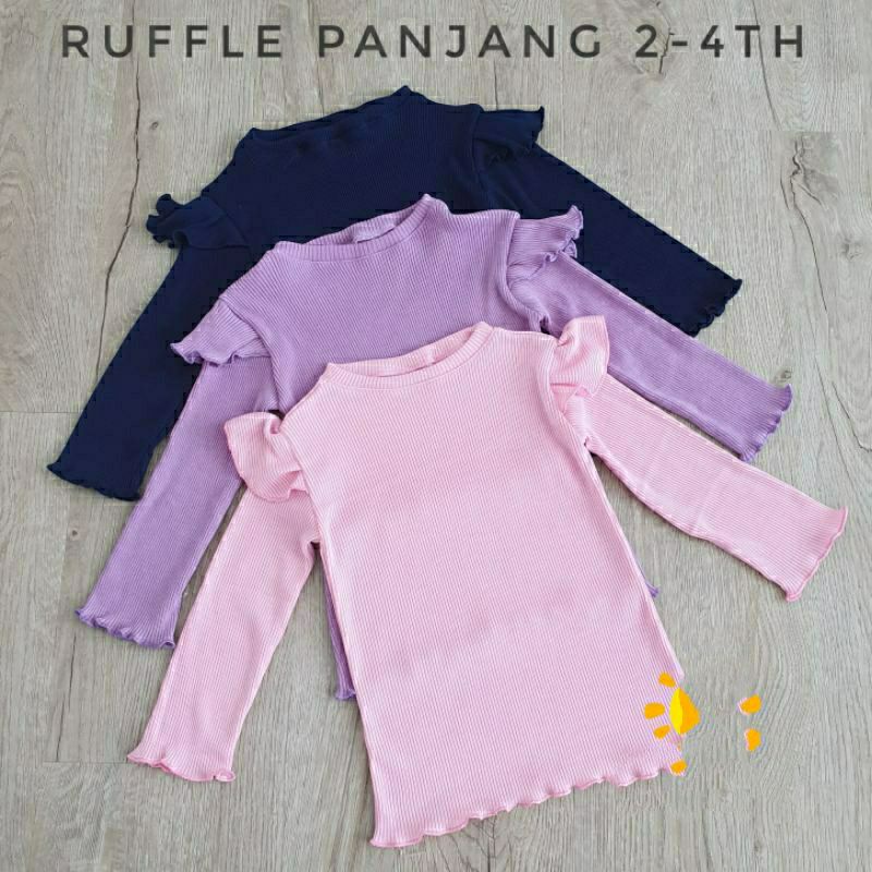 TERLARIS KAOS RUFFLE ANAK PEREMPUAN KAOS POLOS ANAK PEREMPUAN KAOS LENGAN PANJANG ANAK PEREMPUAN KAO