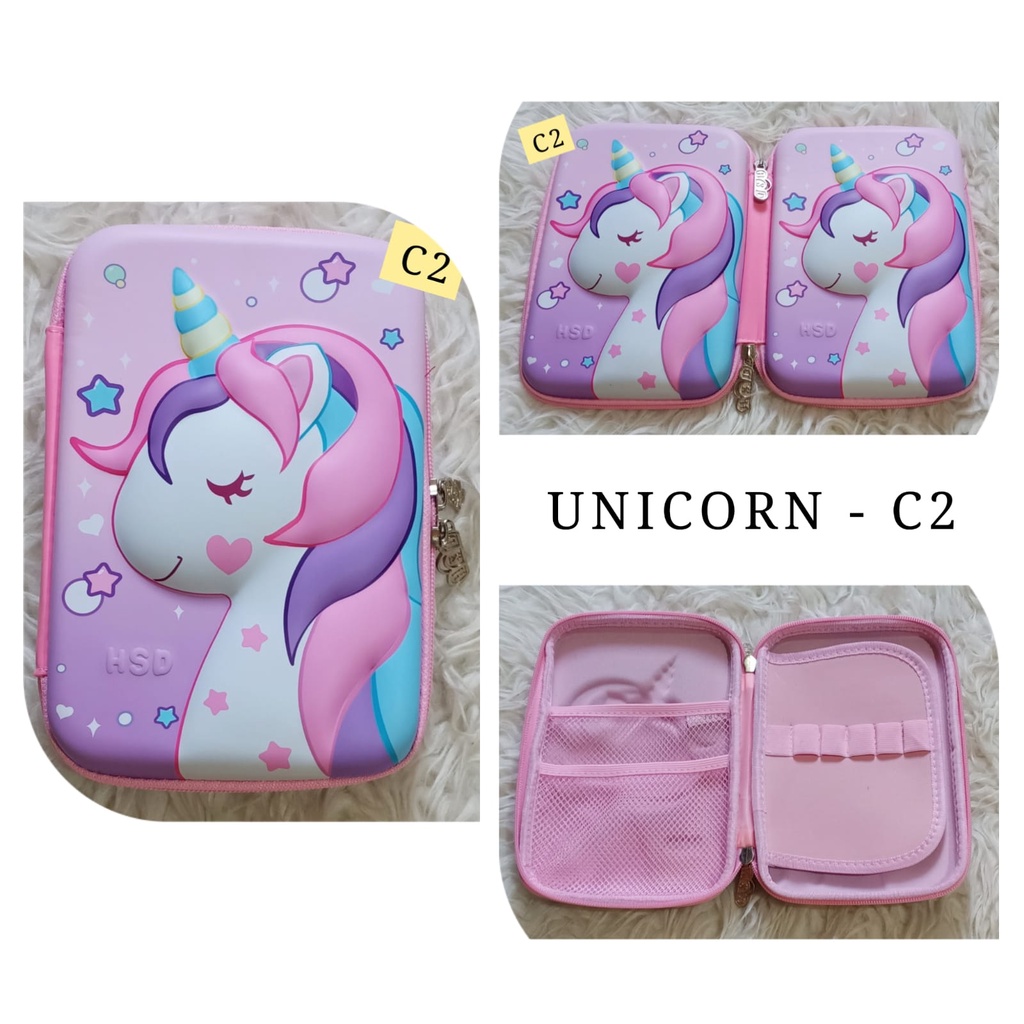 AS Kotak tempat pensil hardcase Anak-anak Timbul 2D/3D bahan Import