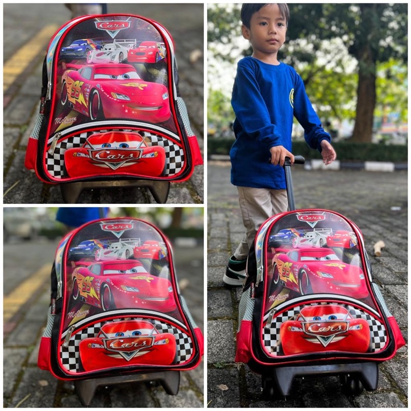 Tas 3D Timbul Koper Ransel Anak Sekolah SD Trolley Dorong Troli / Tas troli anak laki laki / tas troli anak perempuan / tas troli anak