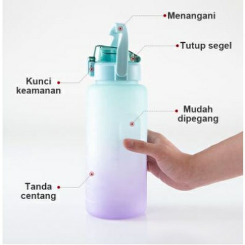 Botol Minum Tumbler Pelangi Botol Minuman Korea 2 Liter