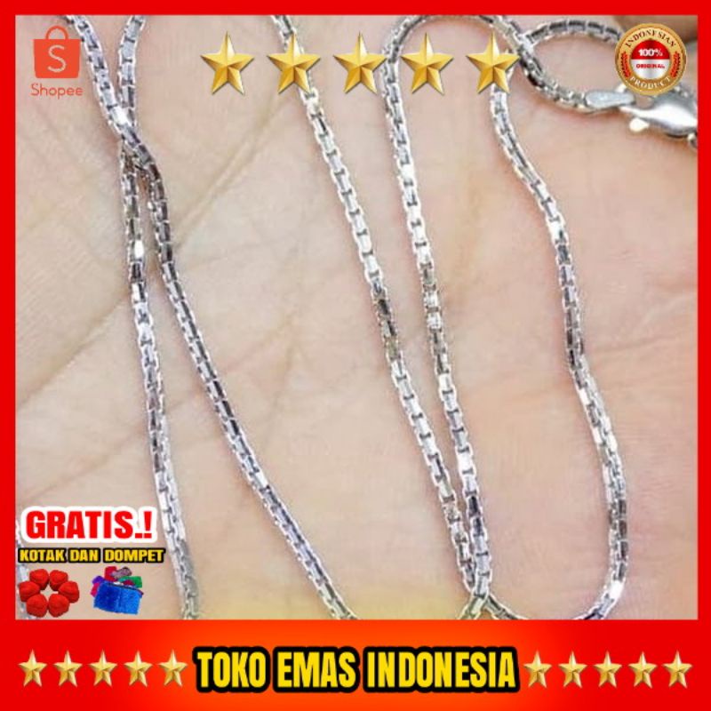kalung italy santa mas putih asli kadar 750