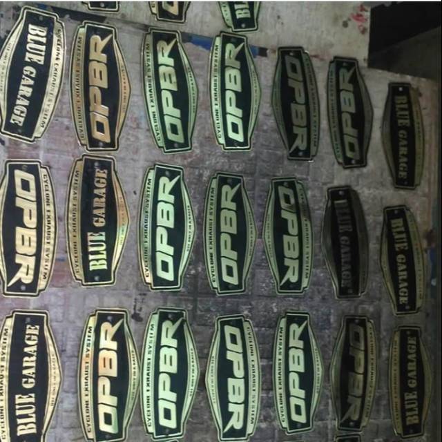 Emblem knalpot OPBR thailand bahan aluminium tebal