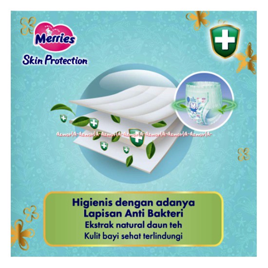 Merries Pants Skin Protection S34 Popok Celana Daya Serap Tinggi Small S 34pcs Mmerrie Celana Pant Bayi Baru Lahir Small S 34