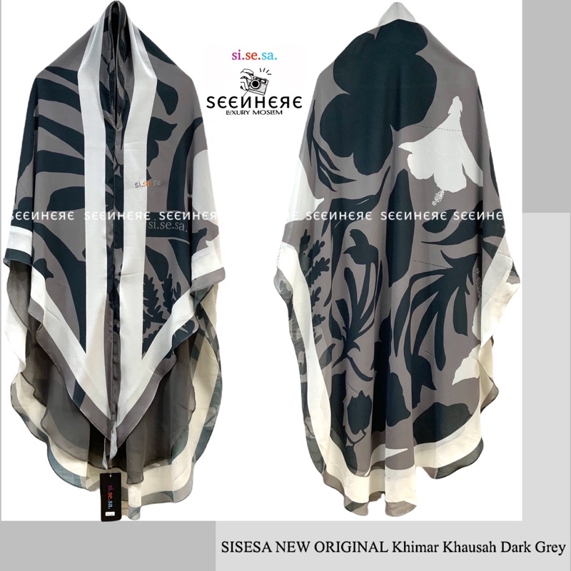 [𝐒𝐄𝐄𝐍𝐇𝐄𝐑𝐄] SISESA NEW ORIGINAL Khimar Khausah Black Dark Grey