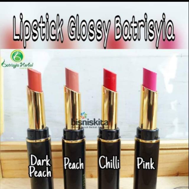 Lipstick Glossy atau Matte Batrisyia, Lipstik berbasis Herbal (Pilih Varian)