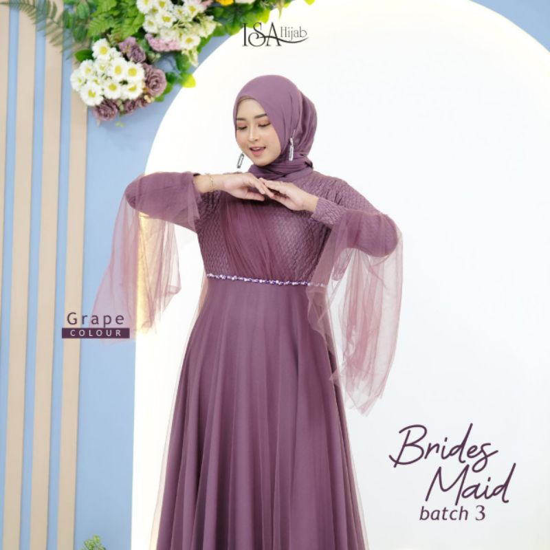 Bridesmaid Style 3 Dress Only Grape L by Isa Hijab