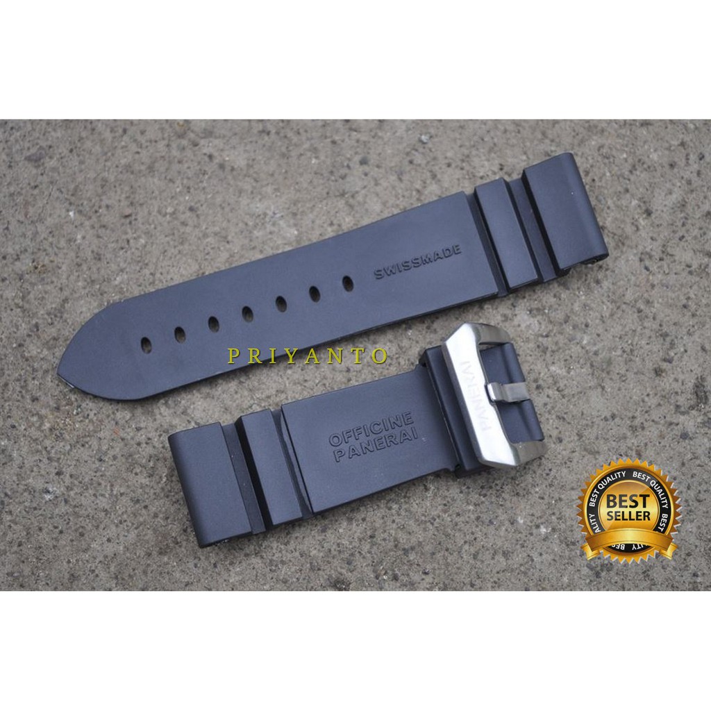 STRAP TALI JAM TANGAN PANERAI ACCORDION 24MM BLACK RUBBER