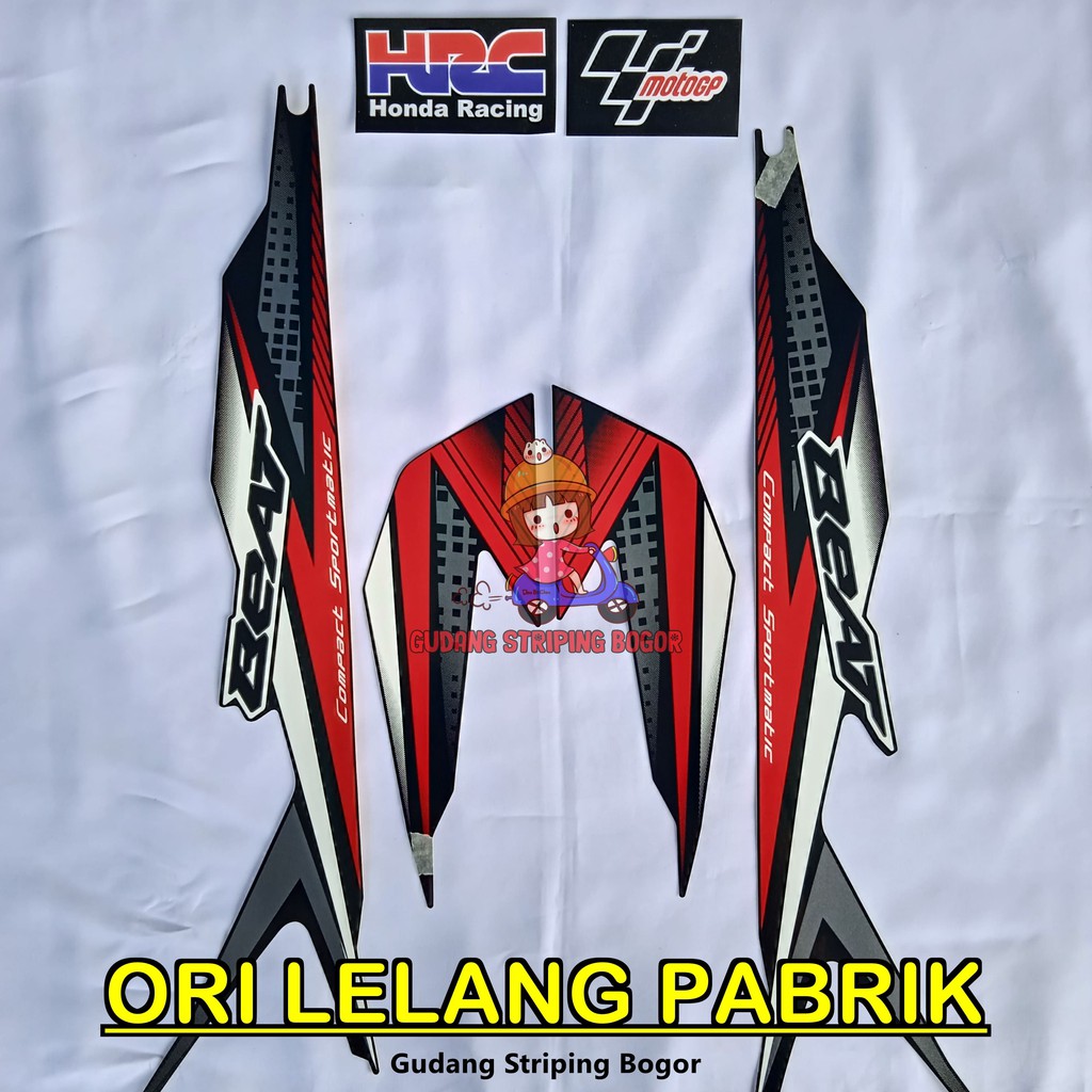 STIKER STRIPING BODY HONDA BEAT FI 2020 ORI LELANG PABRIK FULL HITAM