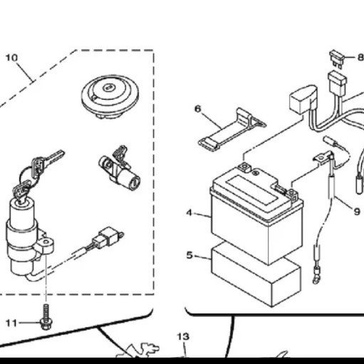 RUMAH SIKRING SEKRING KABEL POSITIF AKI FUSE HOLDER ASSY VIXION OLD ASLI OROGINAL YAMAHA