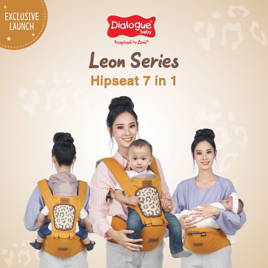 Gendongan Hipseat 7in1 Position Dialogue Baby Glazy Champion Sparkle Leon Series DGG 1030 1031 1032 1033 Gendongan Bayi