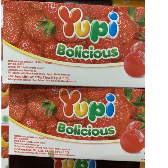 

㊊ Yupi Bolicious Strawberry 1 box isi 24 pcs HOT ITEM 2278 ⁂