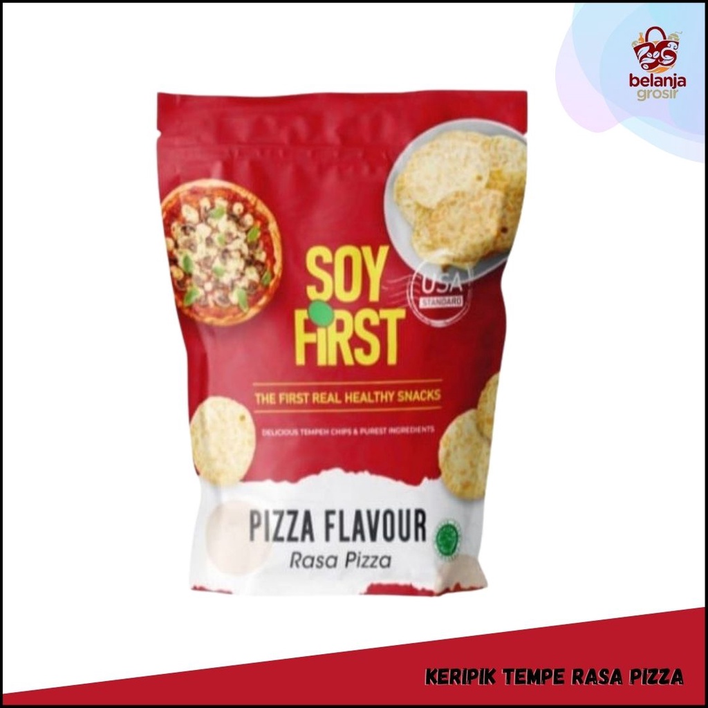 

Cemilan Sehat Soy First Keripik Tempe Rasa Pizza flavour