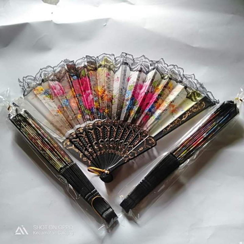 souvenir pernikahan kipas spanyol hitam+SABLON NAMA