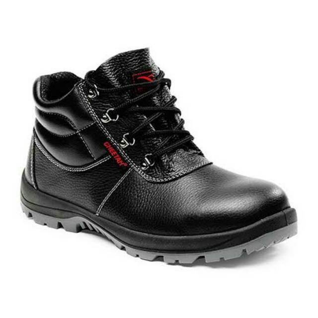 Sepatu safety boots hitam pria CHEETAH original