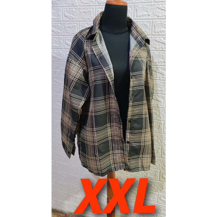 KEMEJA GUILEN OVERSIZE SHIRT BAHAN KATUN KOTAK YANDETH / FIT TO XL-1