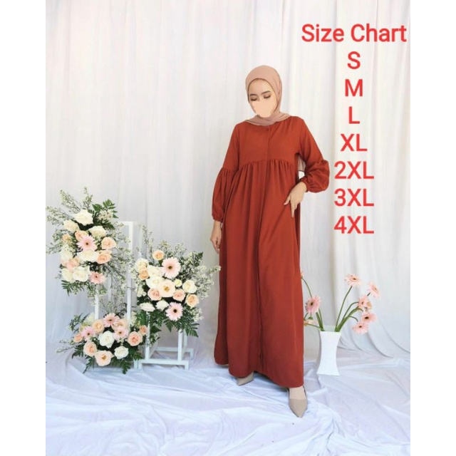 Gamis polos simple nadeea dress size jumbo hingga 4XL