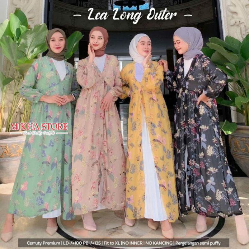 ZEA LONG OUTER PANJANG CARDIGAN BAHAN CERUTY OOTD PANTAI outfide