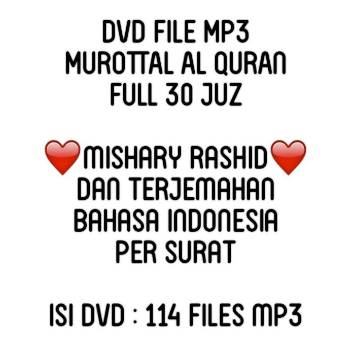 Dvd Murottal Al Quran Mp3 Mishary Rashid Terjemahan Murotal Cd Murah Shopee Indonesia