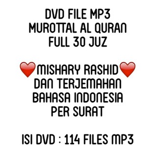 Dvd Murottal Al Quran Mp3 Mishary Rashid Terjemahan Murotal Cd Murah