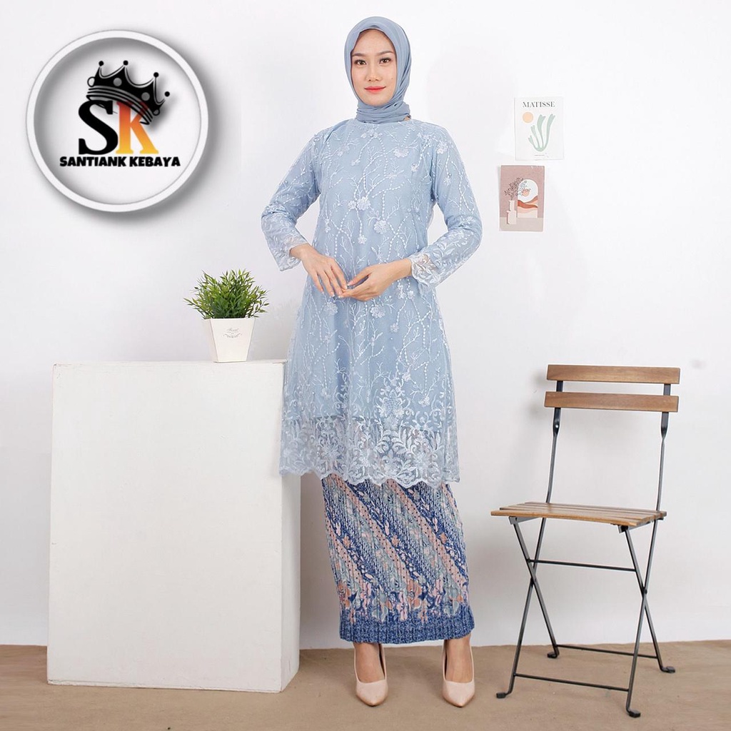 Set Kebaya Modern Stelan Kebaya Tunik Kebaya Wisuda Pesta Stelan Kebaya Kondangan By Santiank Kebaya