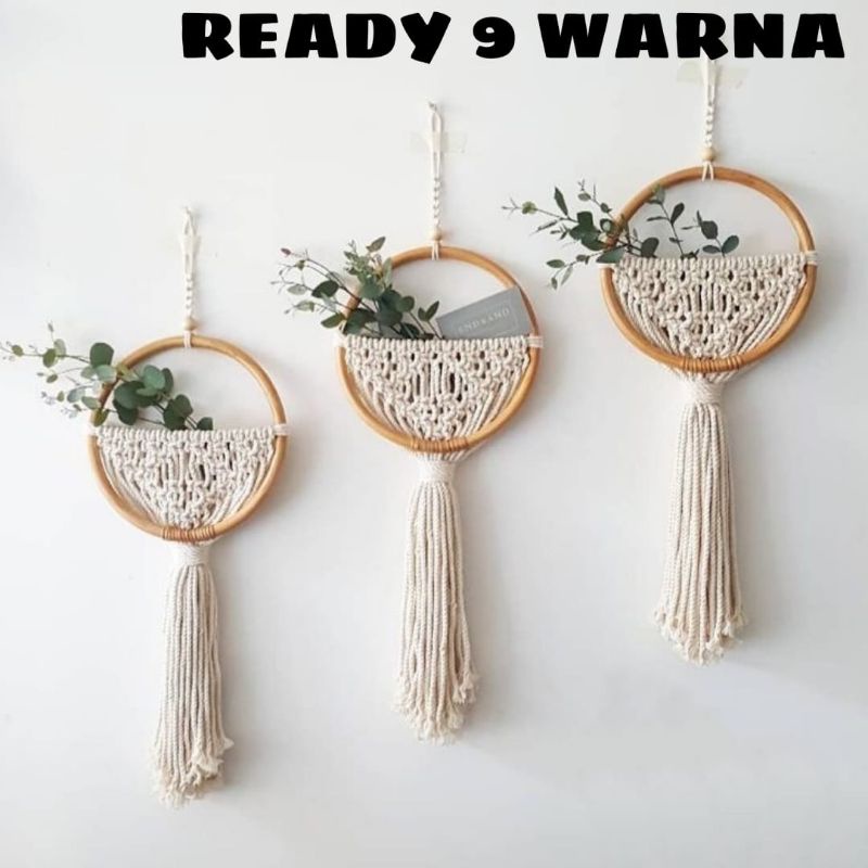 Hiasan Dinding Macrame Rotan, Hiasan Dinding Macrame